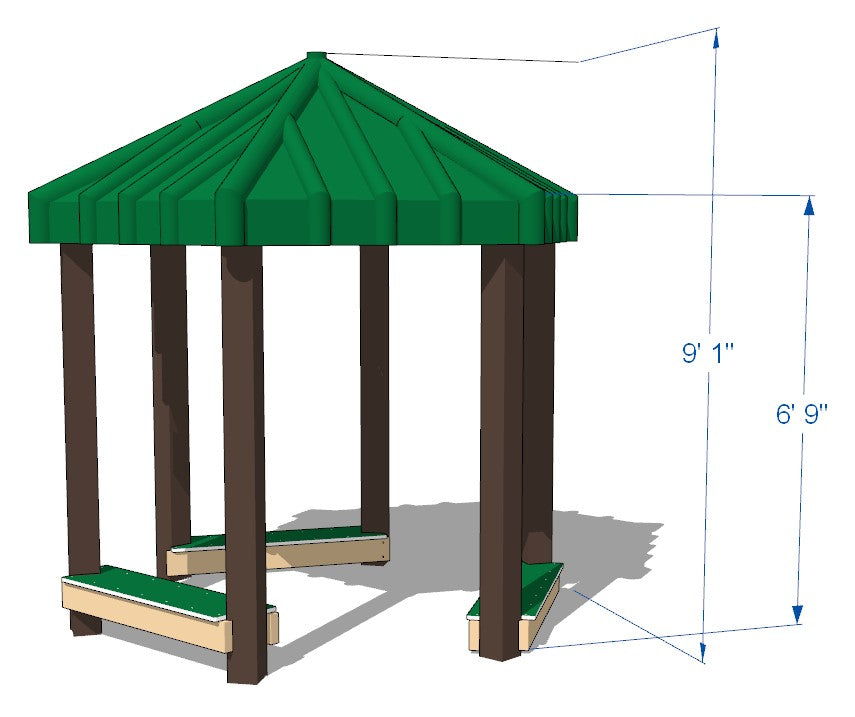Gazebo with Hex Roof